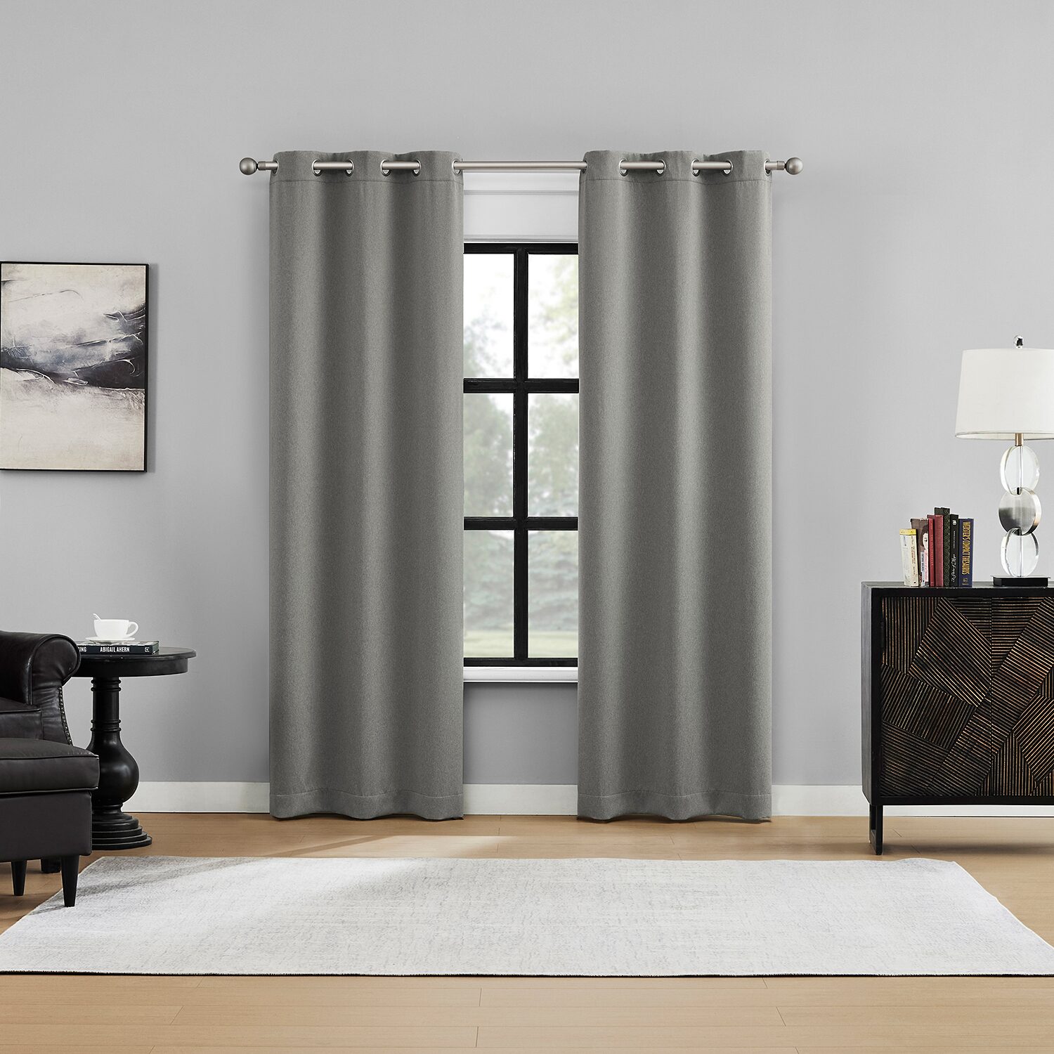 Sun Zero Arbor Embroidered Grommet Top Blackout Set of 4 Curtain Panel