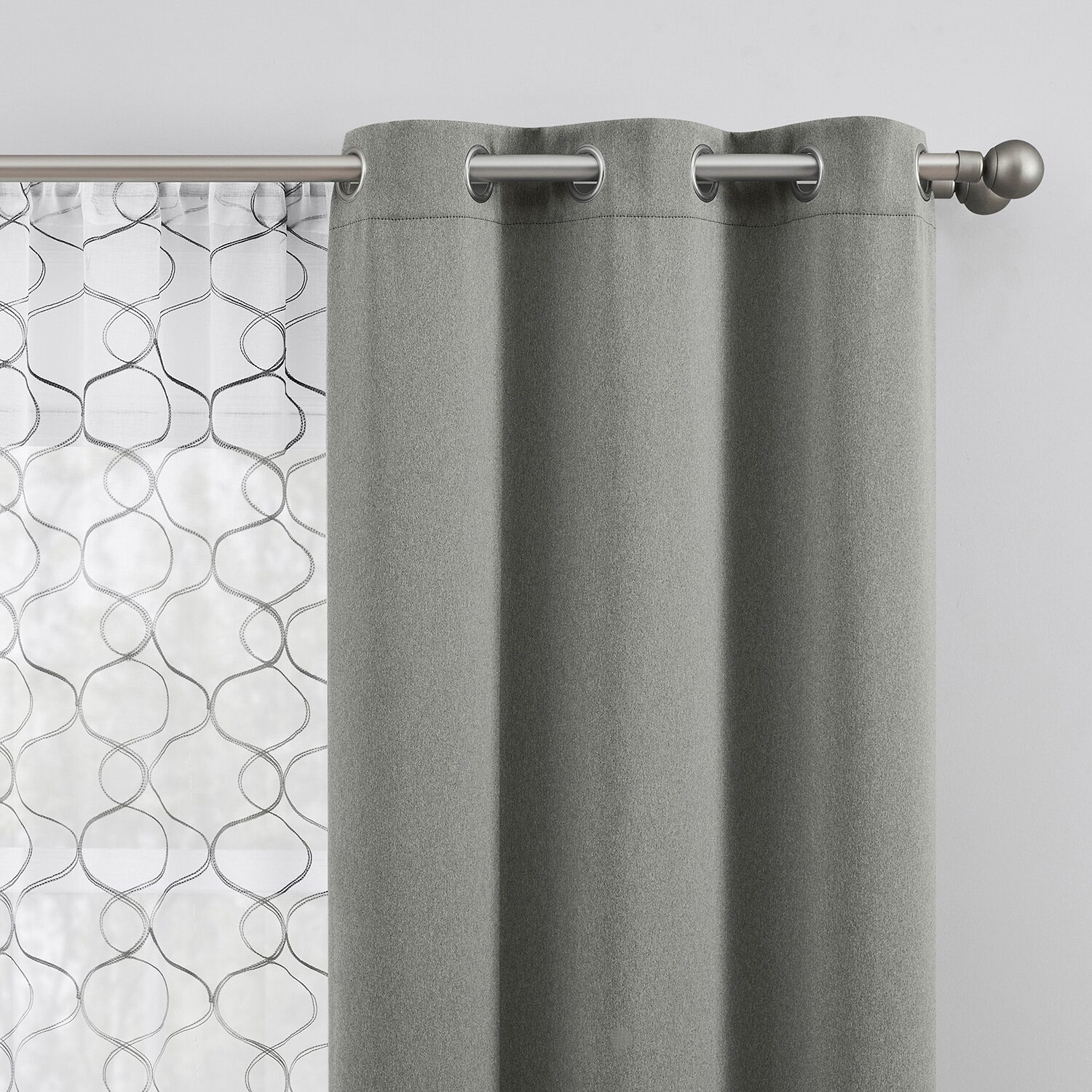 Sun Zero Arbor Embroidered Grommet Top Blackout Set of 4 Curtain Panel