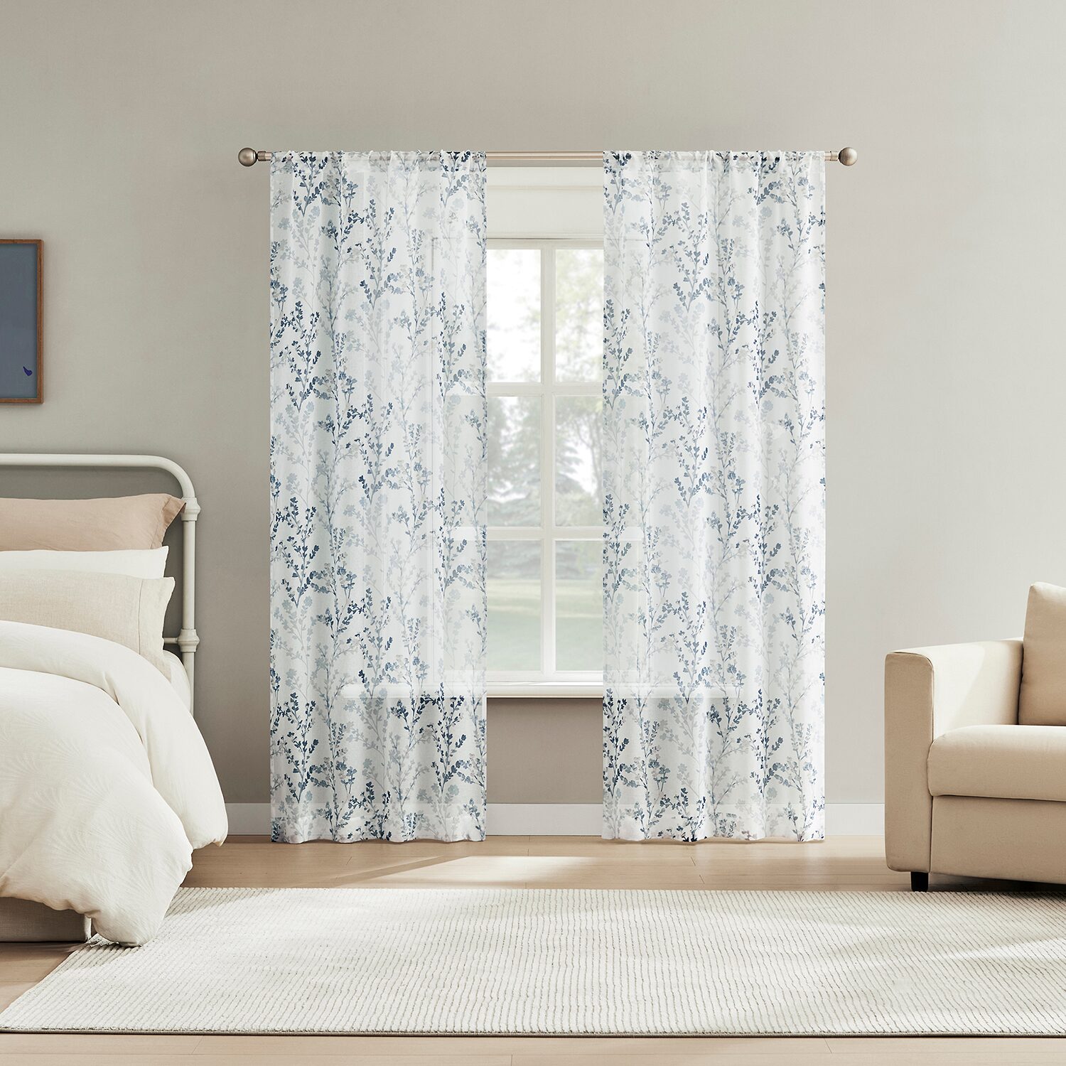 Sun Zero Arbor Print Grommet Top Blackout Set of 4 Curtain Panel