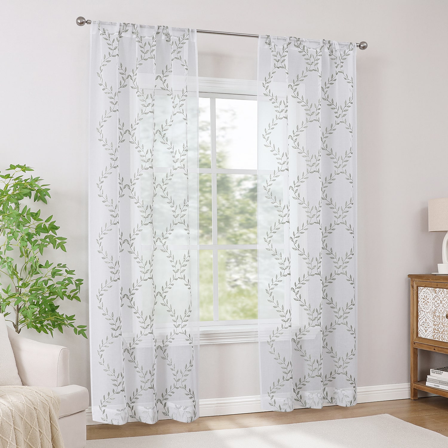 Regal Home Lorri Rod Pocket Sheer Set of 2 Curtain Panel