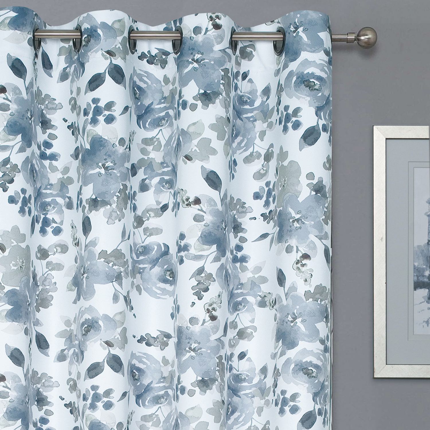 Regal Home Oliver Printed Grommet Top Blackout Set of 2 Curtain Panel