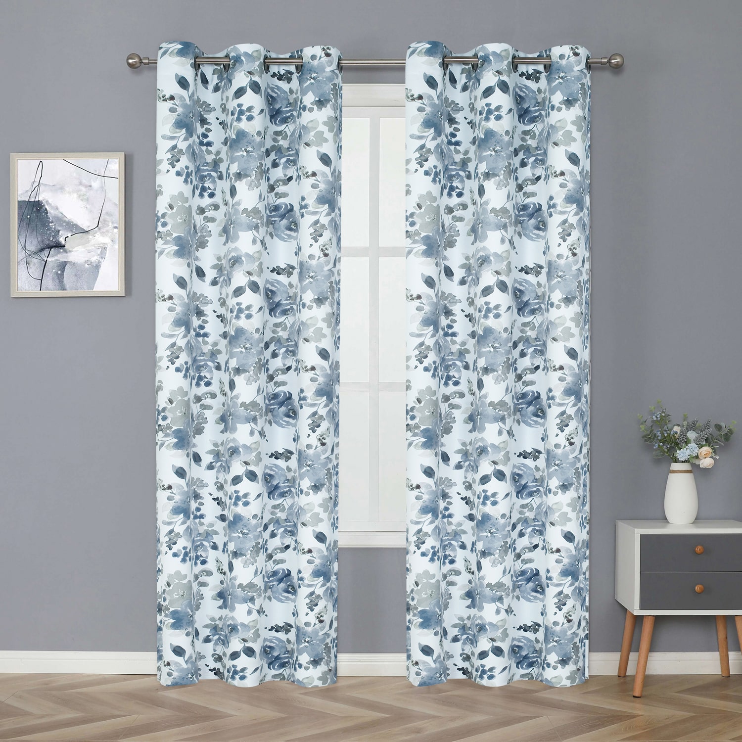 Regal Home Oliver Printed Grommet Top Blackout Set of 2 Curtain Panel