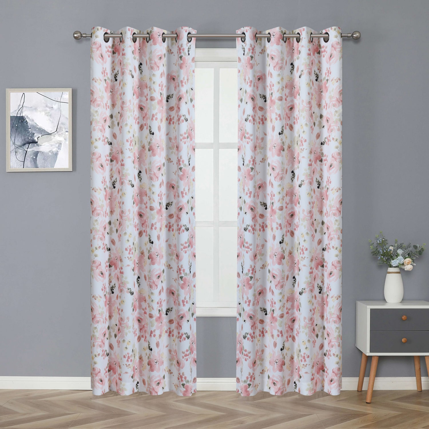 Regal Home Oliver Printed Grommet Top Blackout Set of 2 Curtain Panel