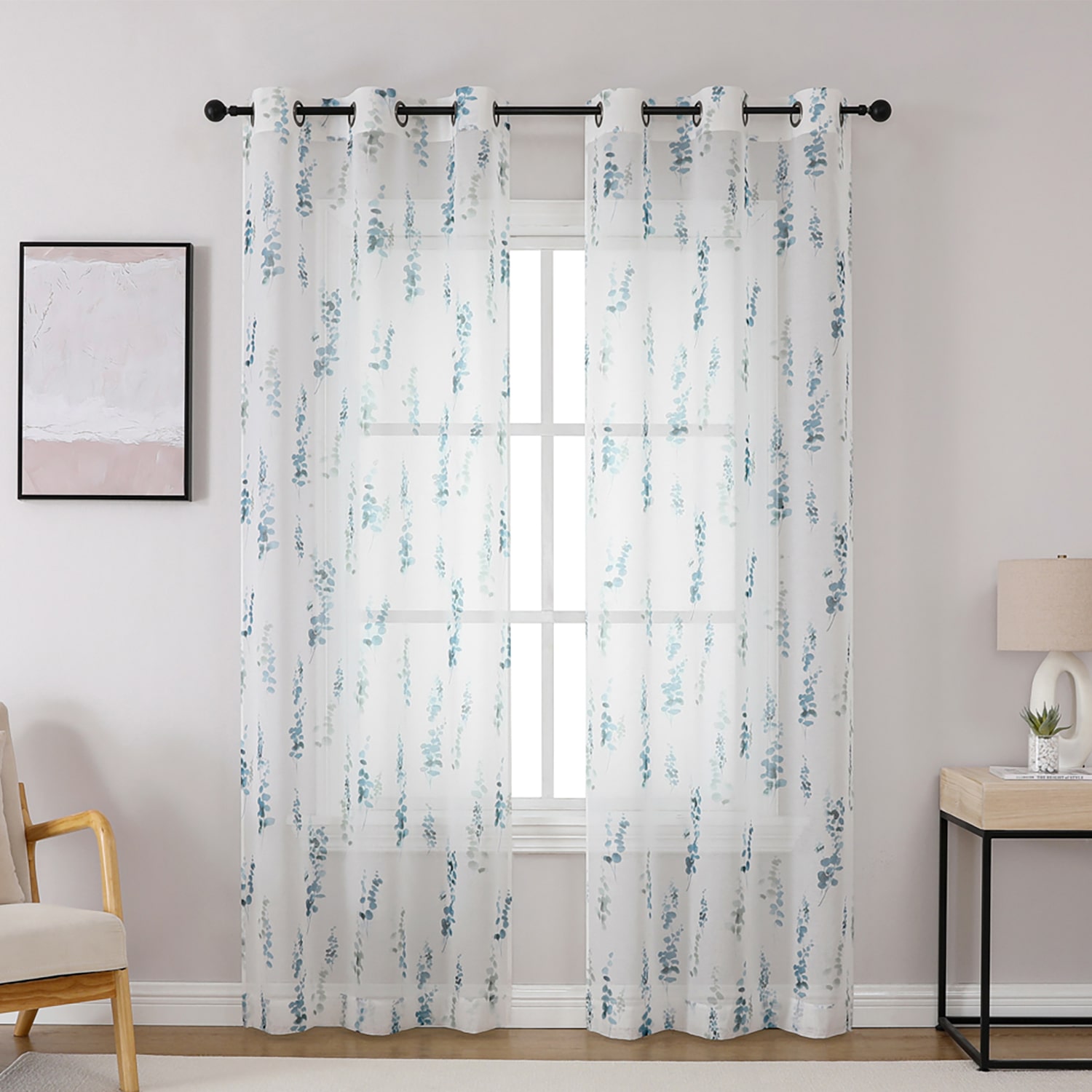 Regal Home Adela Sheer Grommet Top Set of 2 Curtain Panel