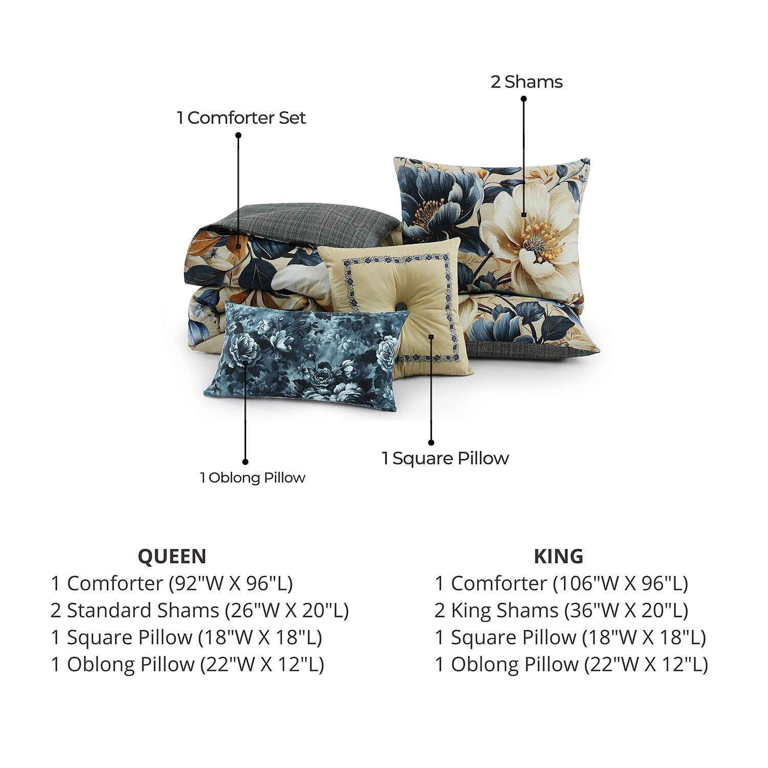 Bebejan English Manor 5-pc. Midweight Reversible Comforter Set