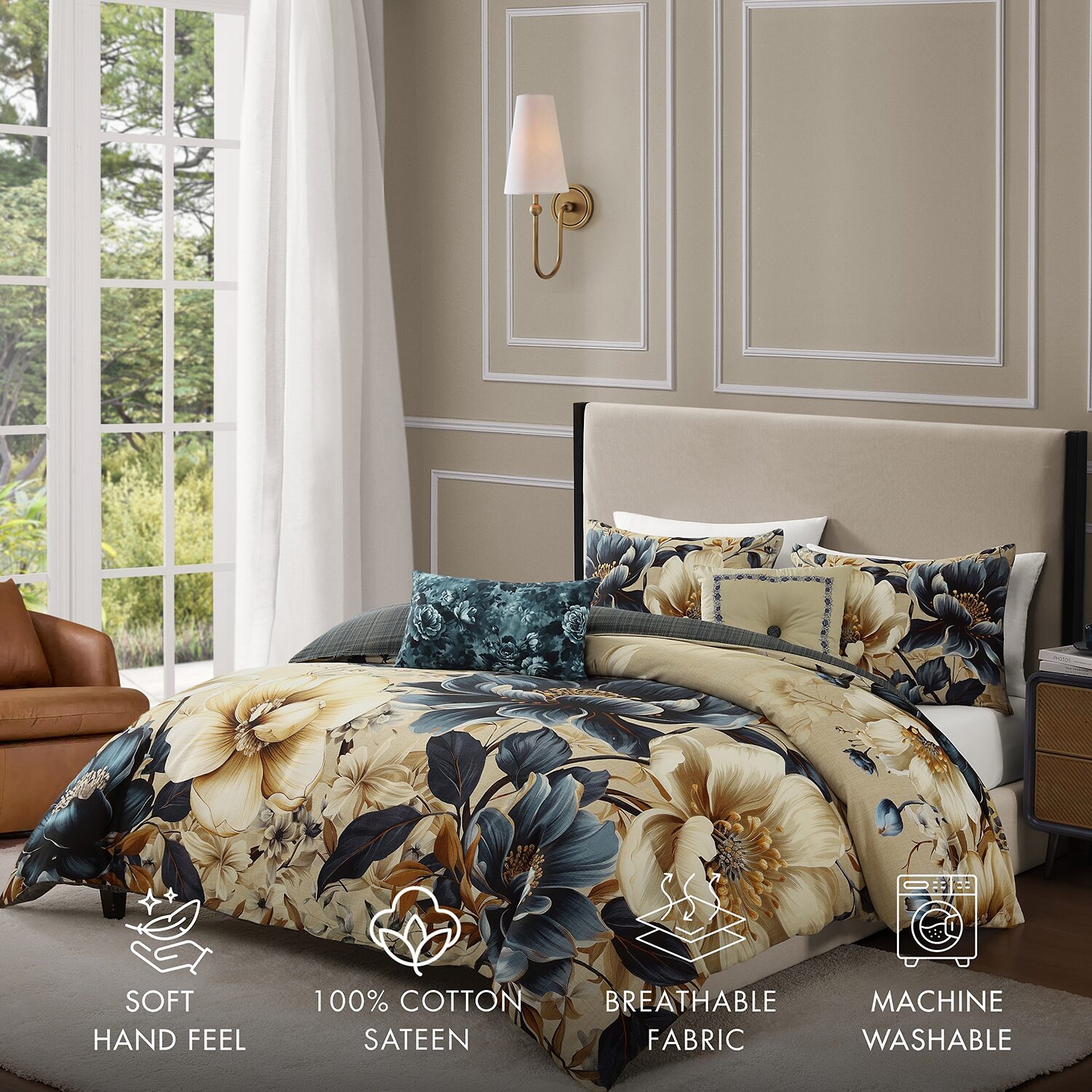 Bebejan English Manor 5-pc. Midweight Reversible Comforter Set