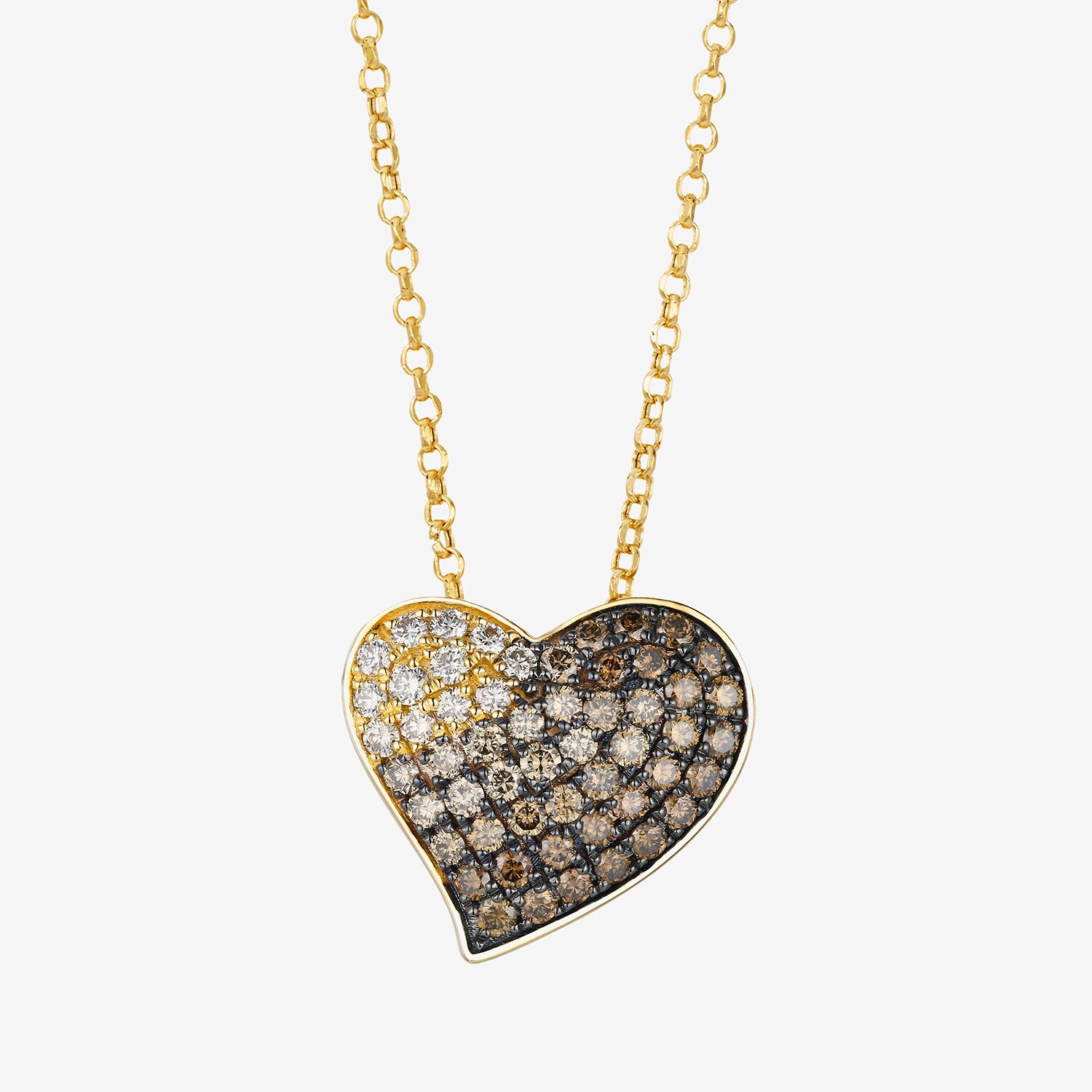Le Vian Grand Sample Sale Le Vian Grand Sample Sale Limited Quantities! Womens 1 CT. T.W. Natural Brown Diamond 14K Gold Heart 19 Inch Pendant Necklace