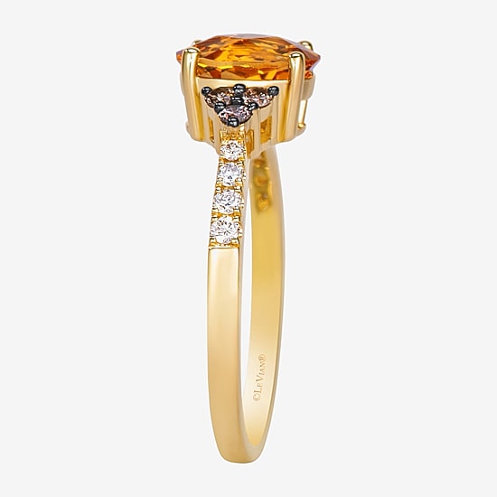 Le Vian Grand Sample Sale Le Vian Grand Sample Sale Limited Quantities! Womens 1/4 CT. T.W. Genuine Orange Citrine 14K Gold Oval Cocktail Ring