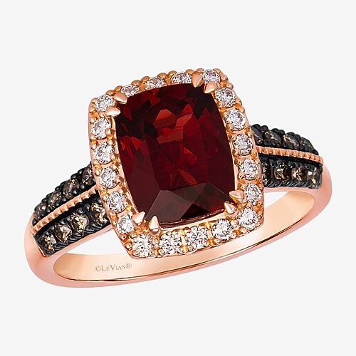 Le Vian Grand Sample Sale Le Vian Grand Sample Sale Limited Quantities! Womens 1/2 CT. T.W. Genuine Red Garnet 14K Rose Gold Cushion Cocktail Ring, 7,
