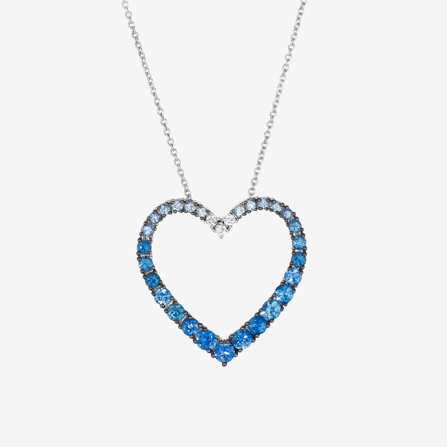 Le Vian Grand Sample Sale Le Vian Grand Sample Sale Limited Quantities! Womens Genuine Blue Sapphire 14K White Gold Heart 20 Inch Pendant Necklace