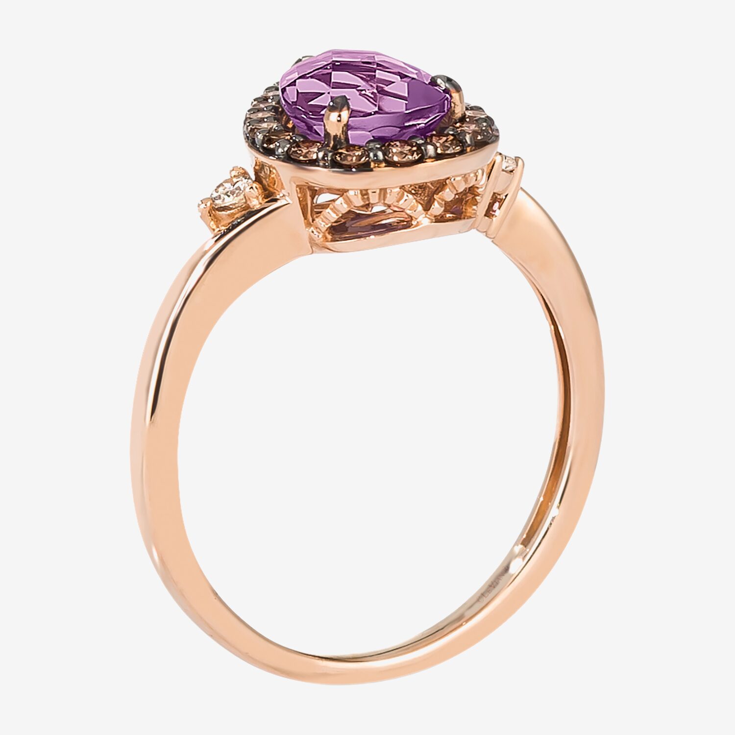 Le Vian Grand Sample Sale Le Vian Grand Sample Sale Limited Quantities! Womens 1/4 CT. T.W. Genuine Purple Amethyst 14K Rose Gold Pear Halo Cocktail Ring