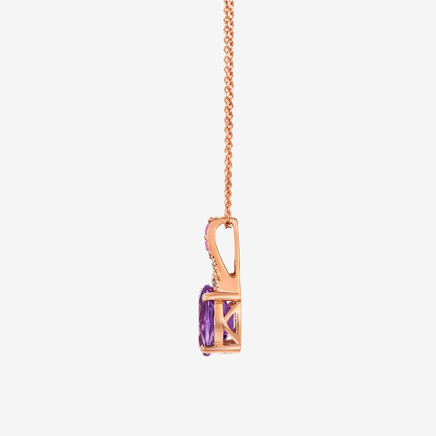 Le Vian Grand Sample Sale Le Vian Grand Sample Sale Limited Quantities! Womens Diamond Accent Genuine Purple Amethyst 14K Rose Gold Oval 20 Inch Pendant Necklace