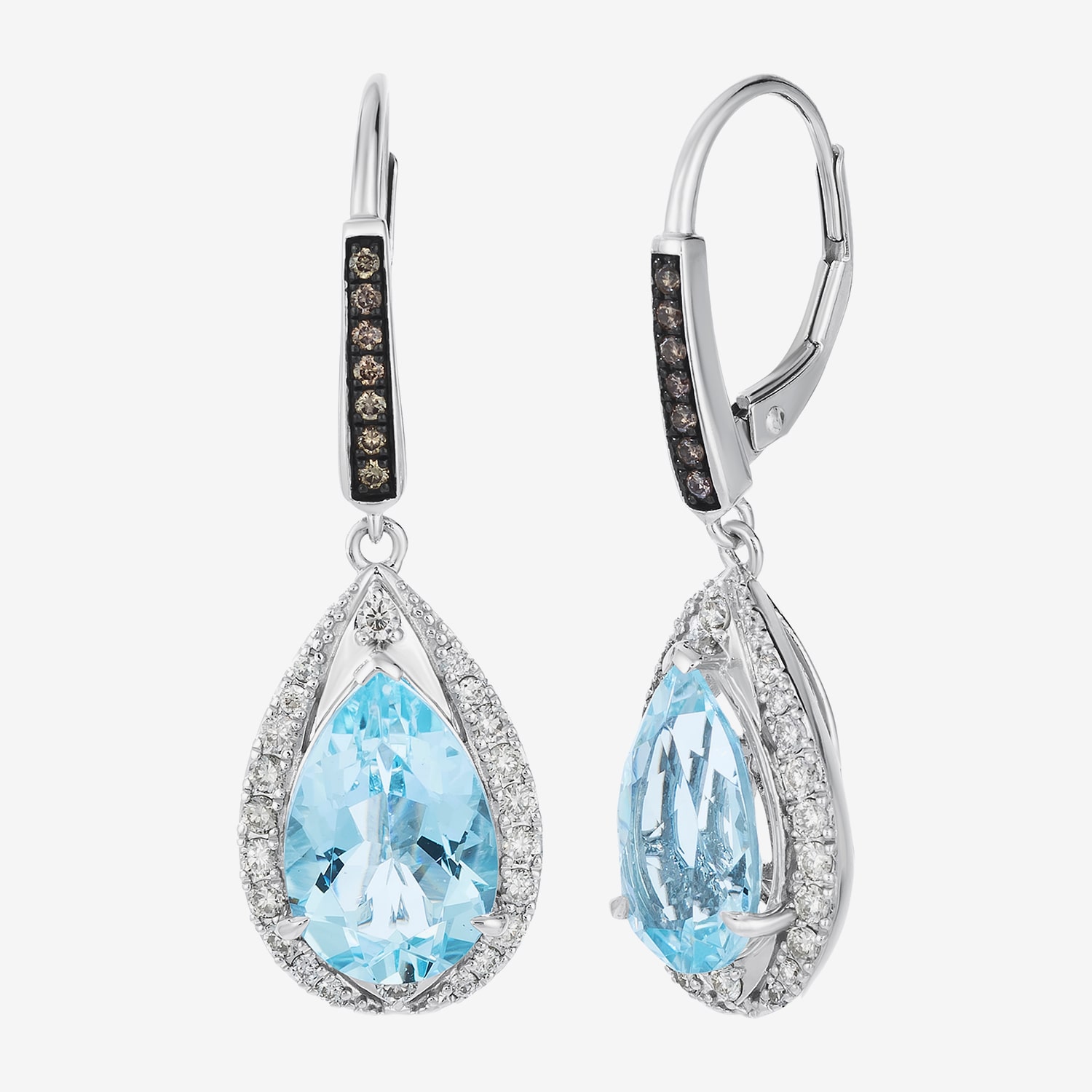 Le Vian Grand Sample Sale Le Vian Grand Sample Sale Limited Quantities! Womens 1/2 CT. T.W. Genuine Blue Aquamarine 14K White Gold Pear Drop Earrings