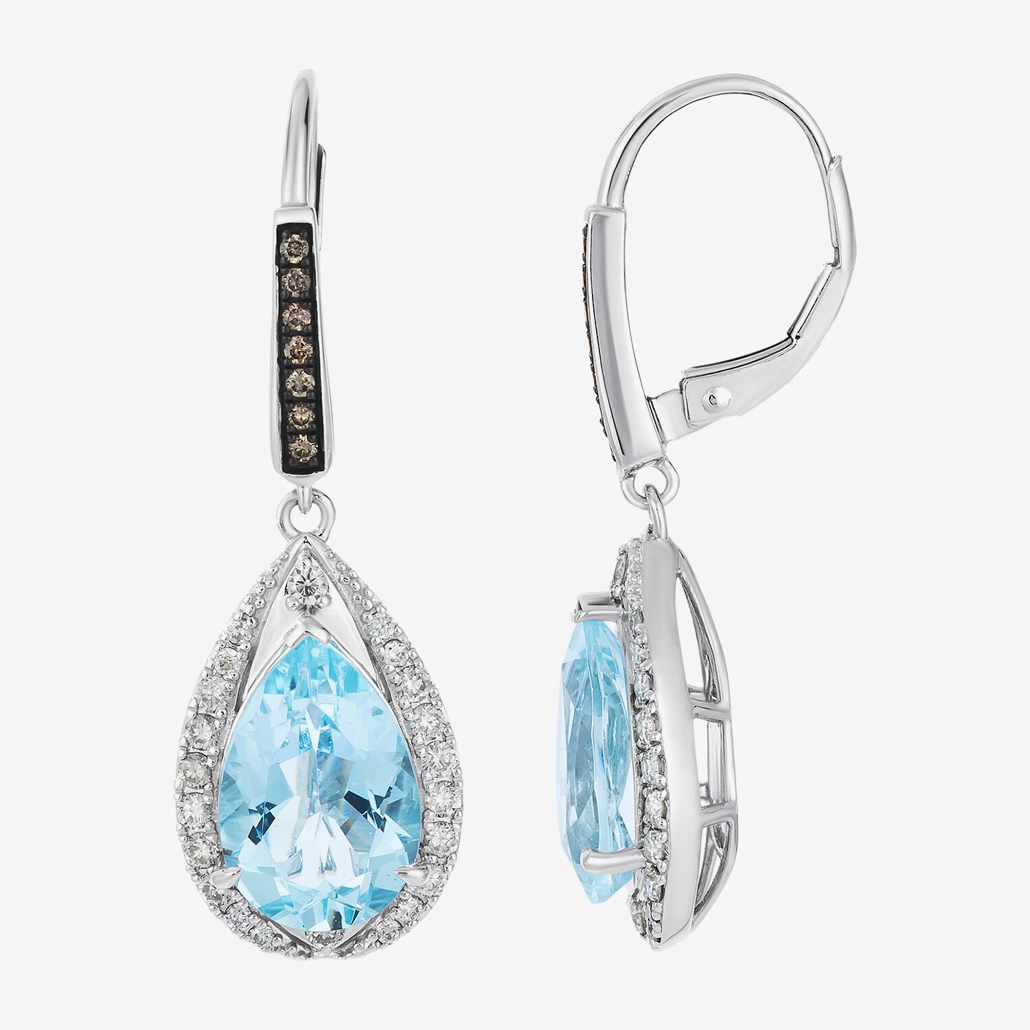 Le Vian Grand Sample Sale Le Vian Grand Sample Sale Limited Quantities! Womens 1/2 CT. T.W. Genuine Blue Aquamarine 14K White Gold Pear Drop Earrings