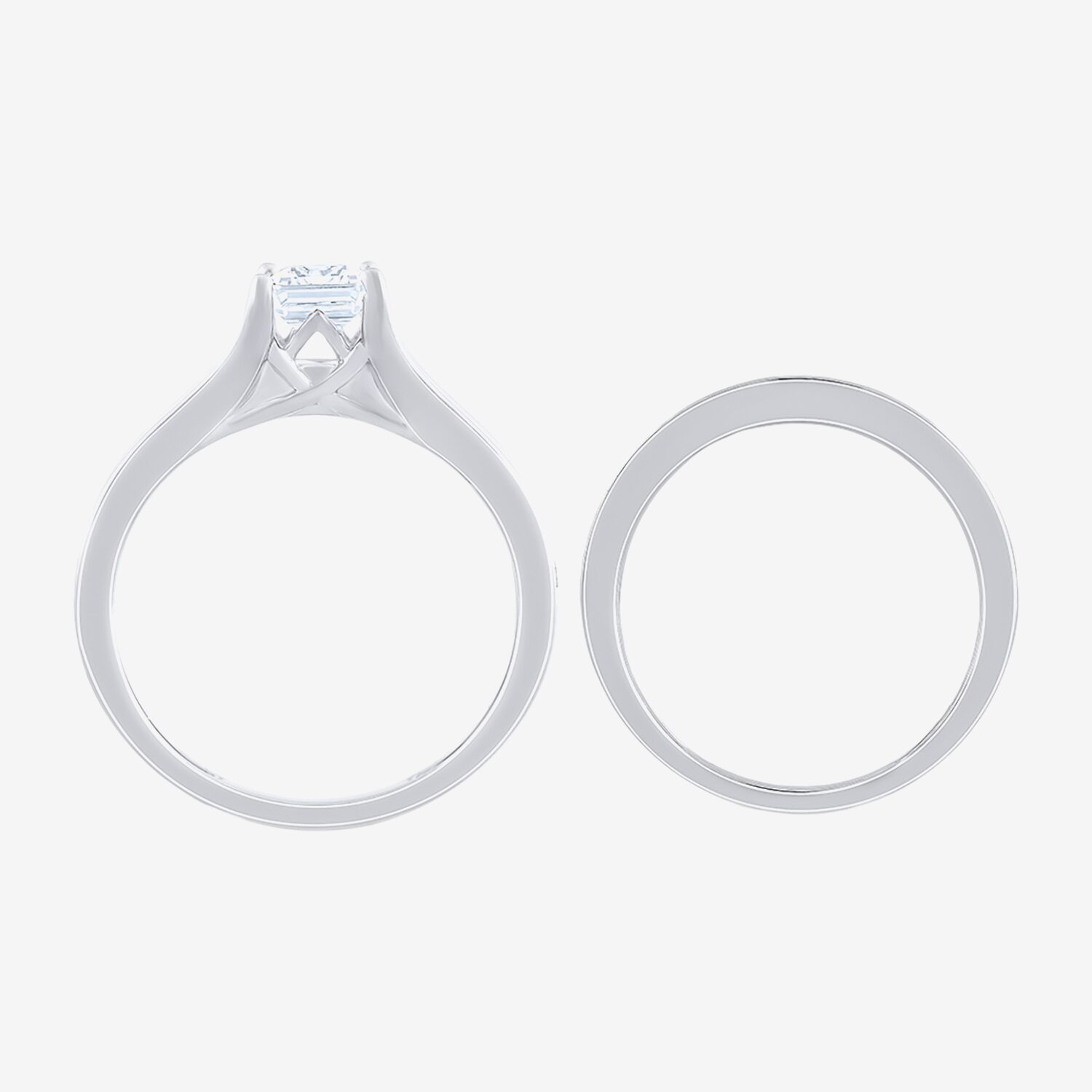 (F / Vs2) Womens 2 CT. T.W. Lab Grown White Diamond 10K Gold Side Stone Bridal Set
