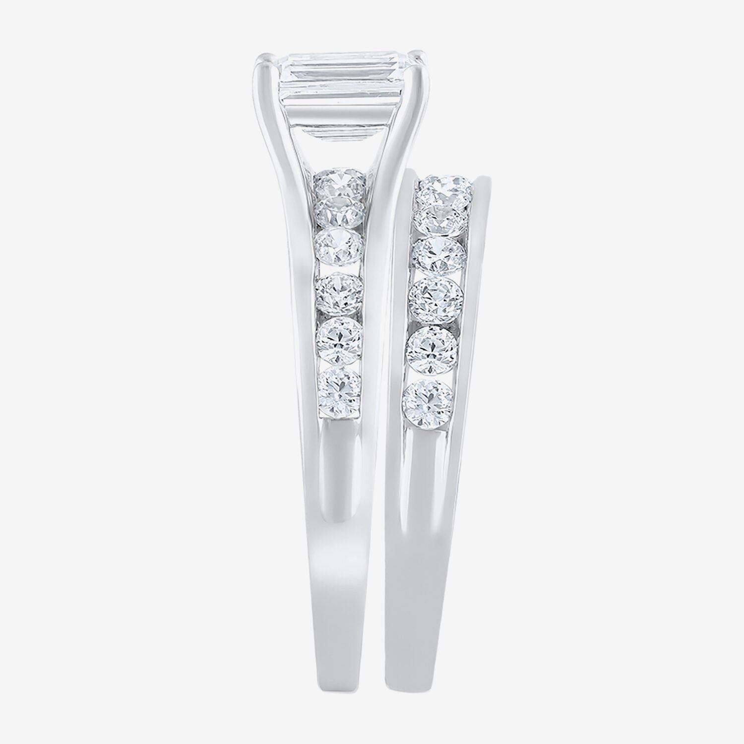 (F / Vs2) Womens 2 CT. T.W. Lab Grown White Diamond 10K Gold Side Stone Bridal Set