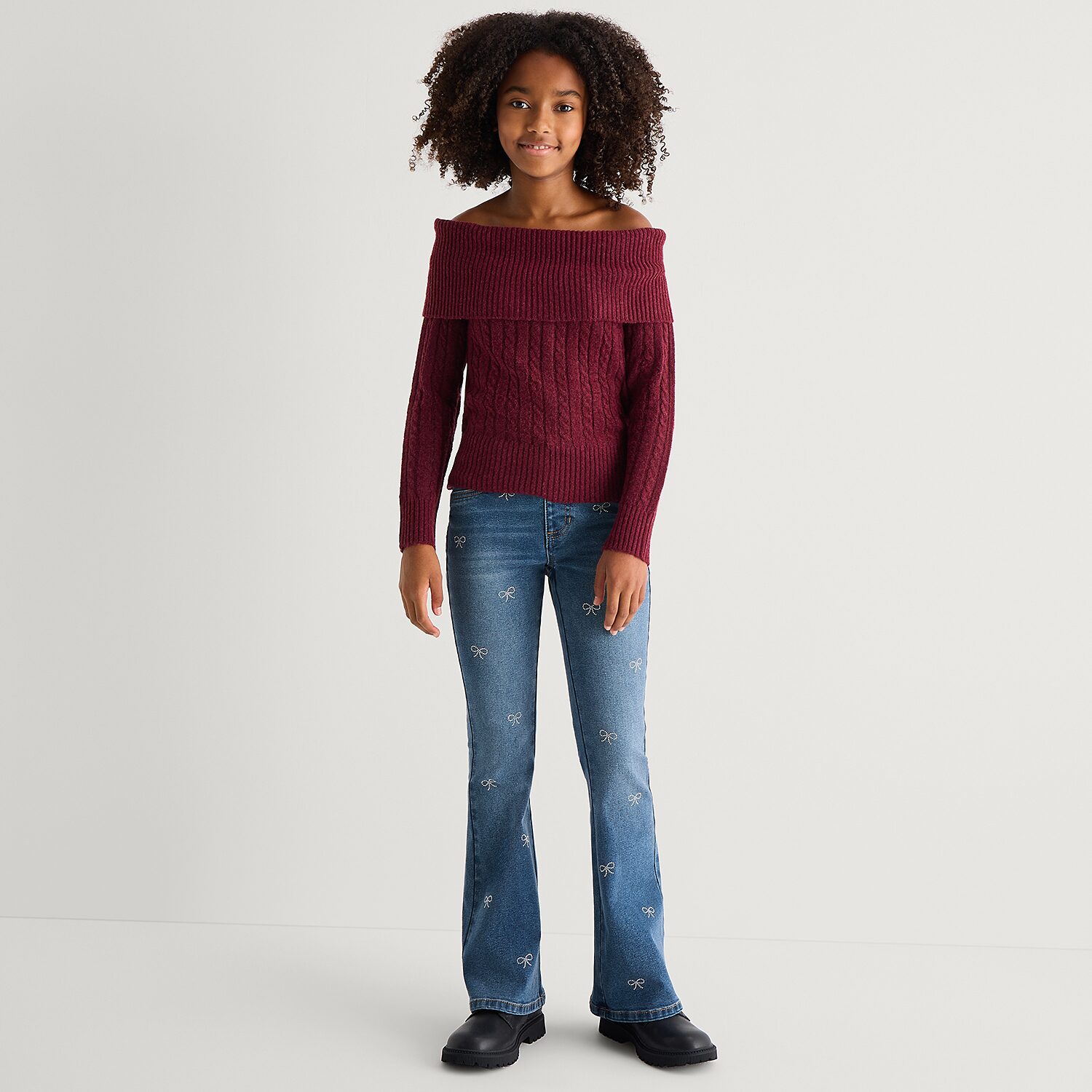 Eyeshadow Big Kid Girls Long Sleeve Pullover Sweater