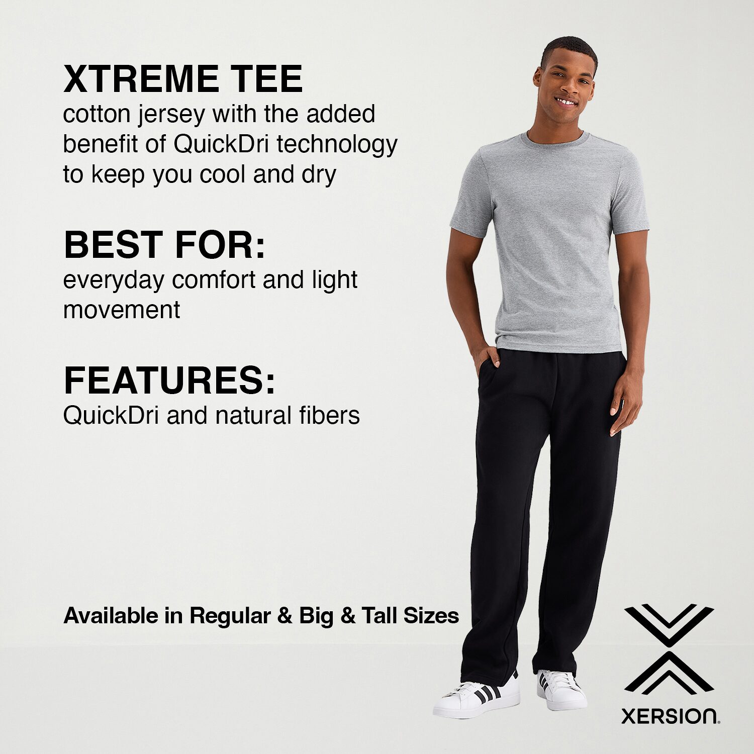 Xersion Xtreme Mens Crew Neck Short Sleeve Active T-Shirt