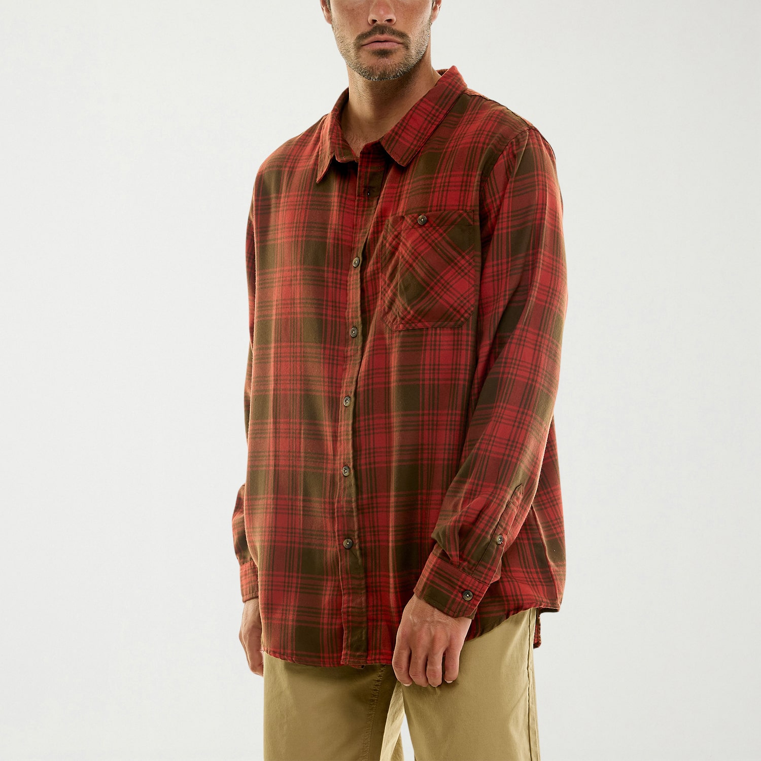 Hallstatt® Mens Long Sleeve Regular Fit Flannel Shirt