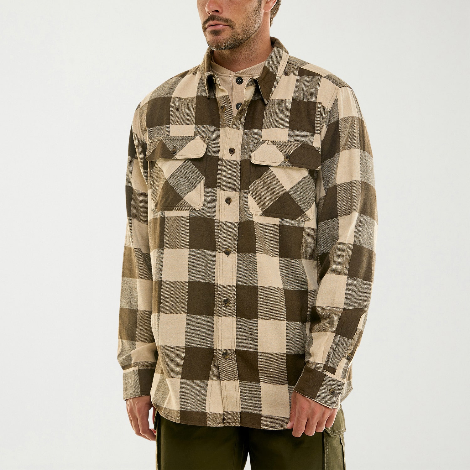 Hallstatt Workwear Mens Long Sleeve Regular Fit Flannel Shirt
