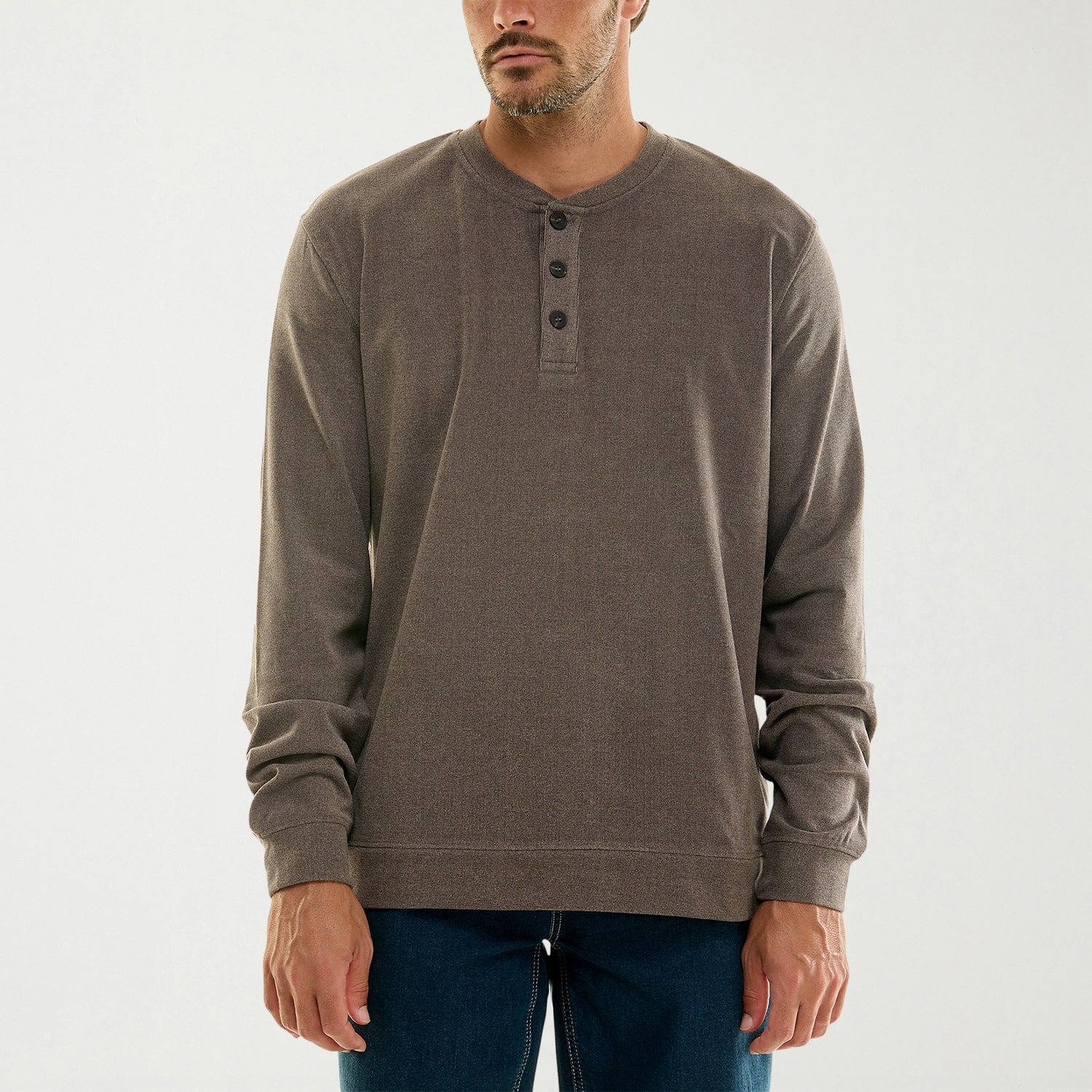 Hallstatt Workwear Mens Long Sleeve Regular Fit Henley Shirt