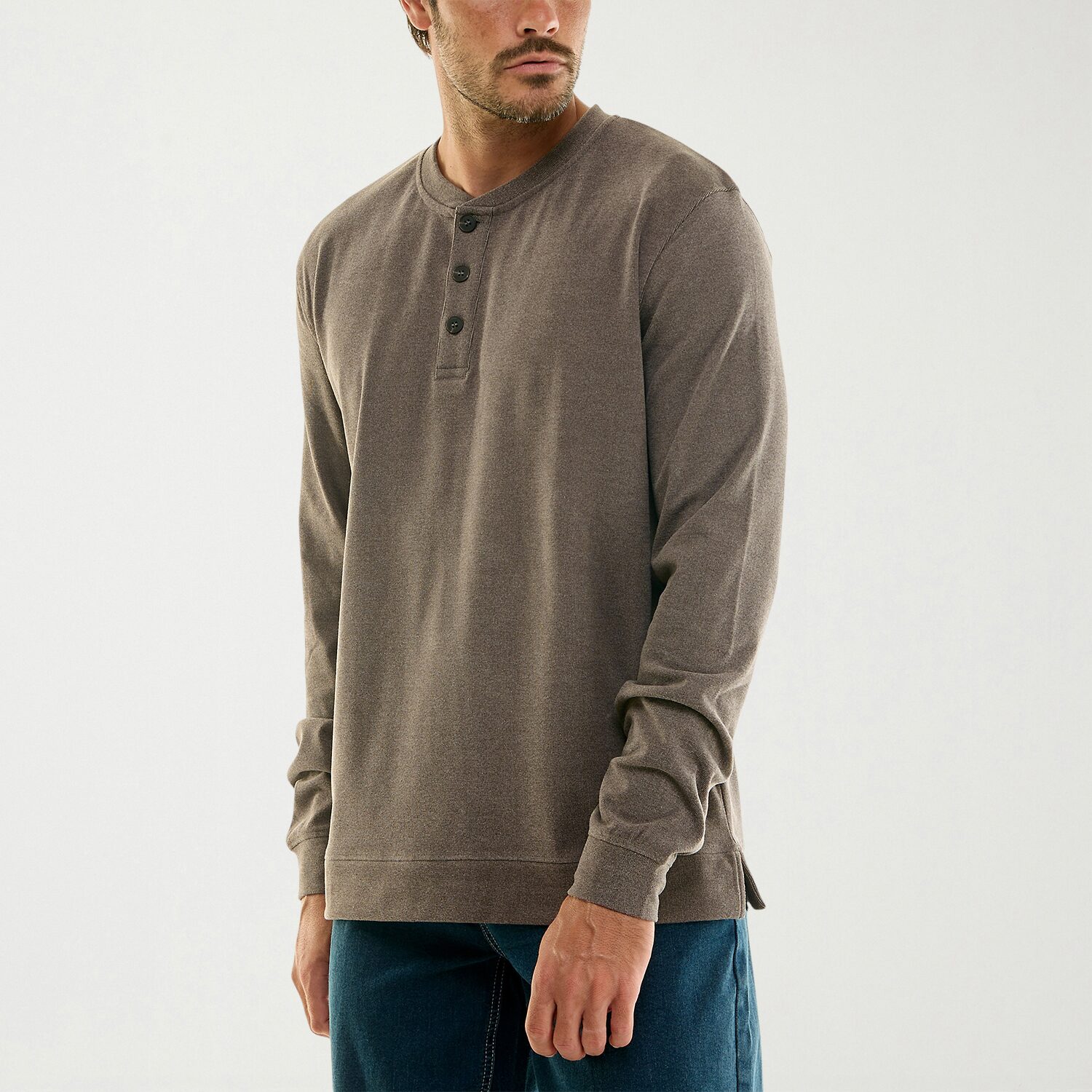 Hallstatt Workwear Mens Long Sleeve Regular Fit Henley Shirt