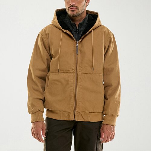 Hallstatt Workwear Mens Sherpa Lined Heavyweight Work Jacket In Brown