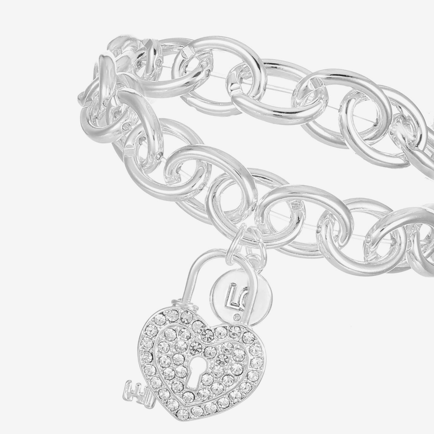 Liz Claiborne Womens Glass Heart Stretch Bracelet