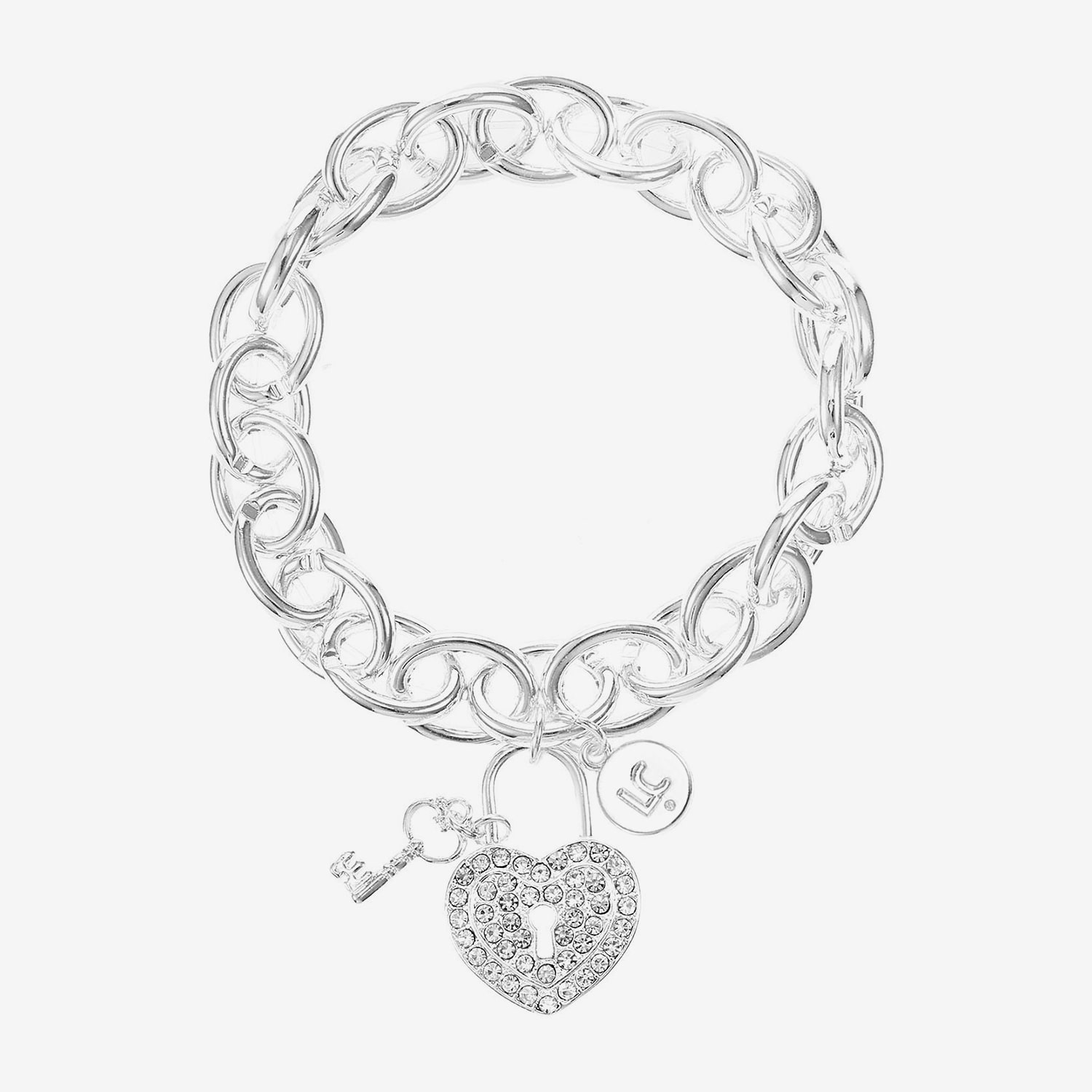Liz Claiborne Womens Glass Heart Stretch Bracelet