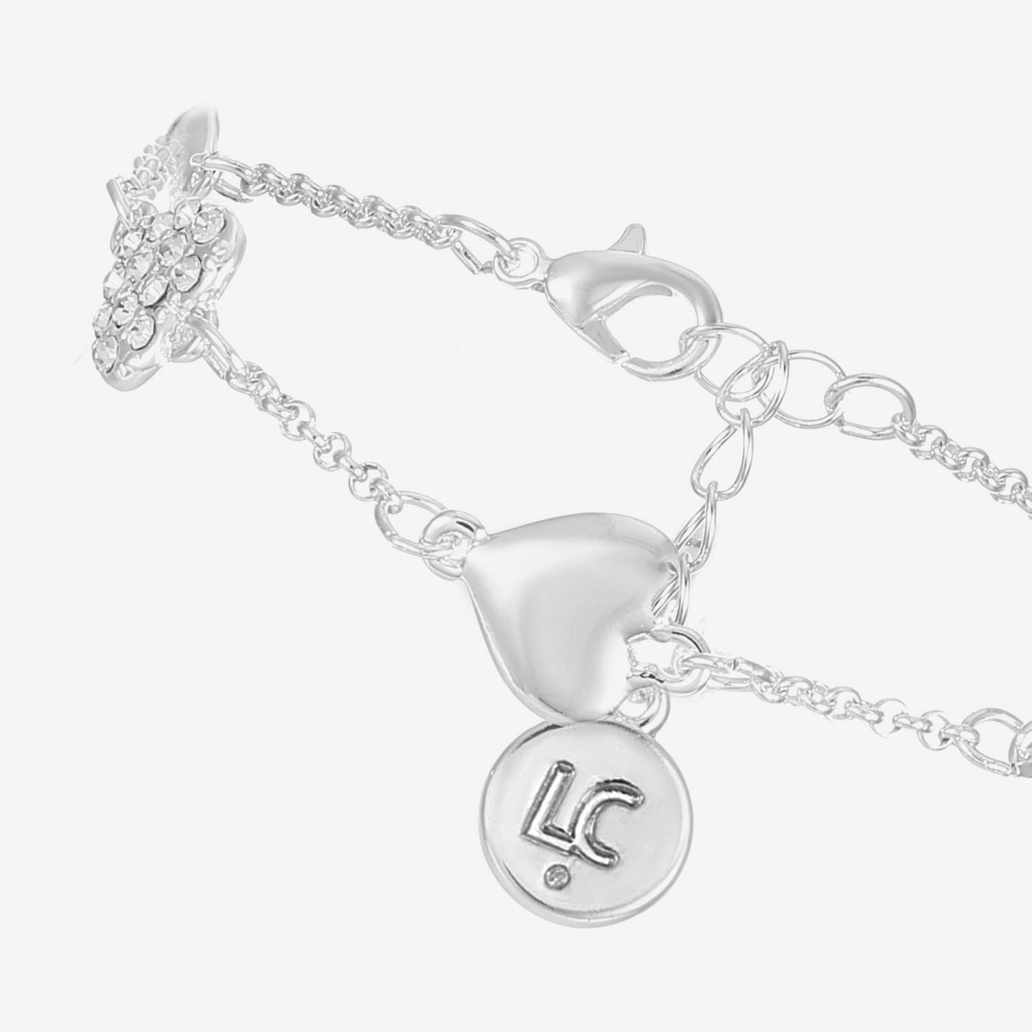 Liz Claiborne Womens Glass Heart Strand Bracelet