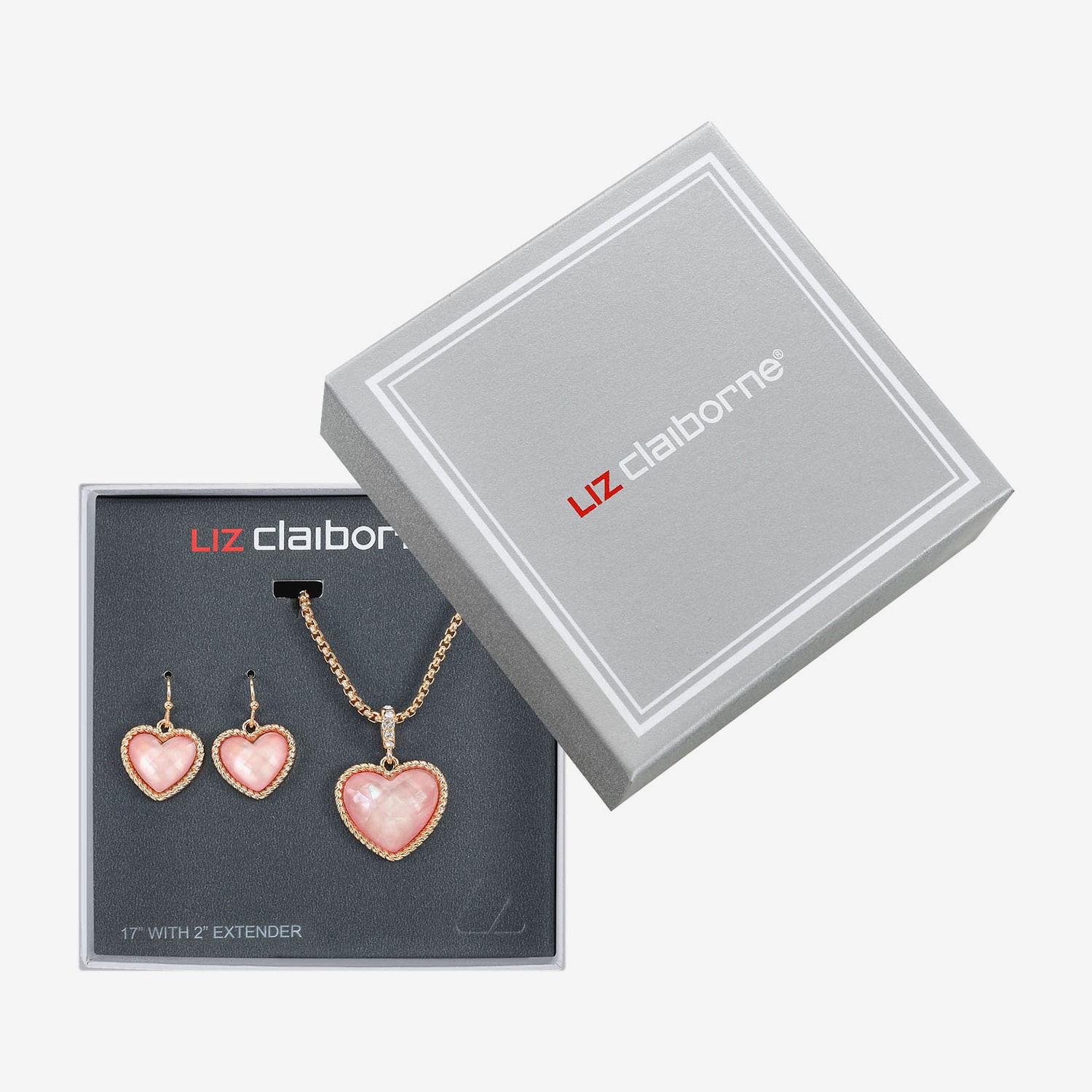 Liz Claiborne Womens Heart 2-pc. Necklace Set