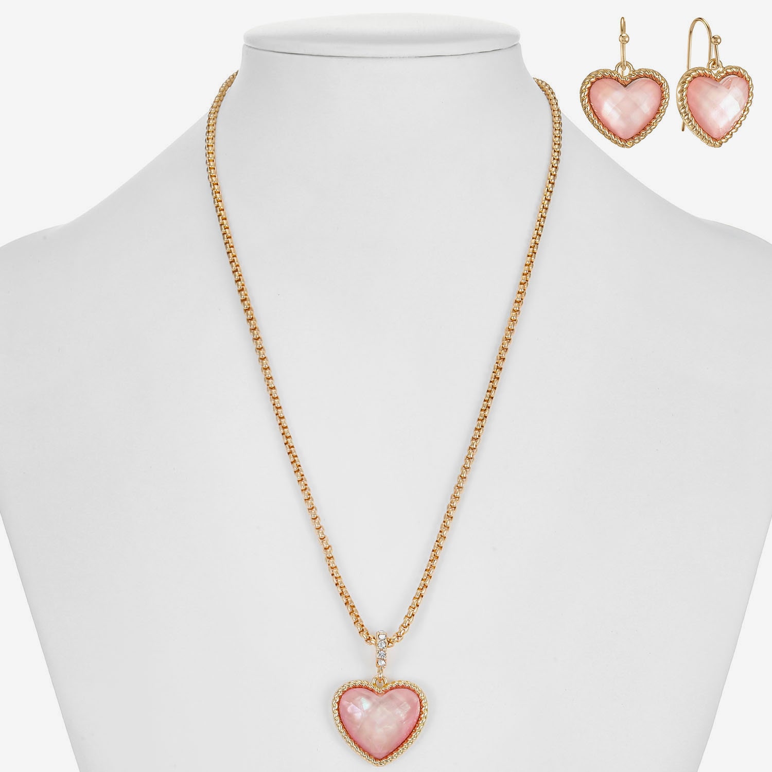 Liz Claiborne Womens Heart 2-pc. Necklace Set