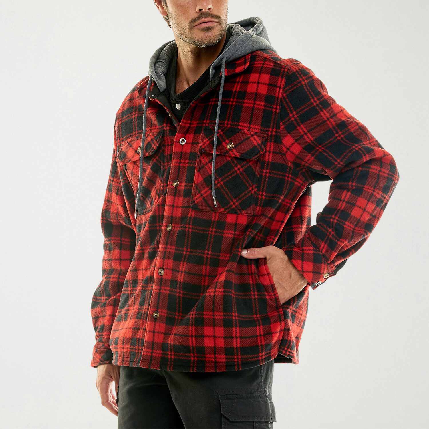 Hallstatt Workwear Mens Hooded Sherpa Lined Midweight Work Jacket