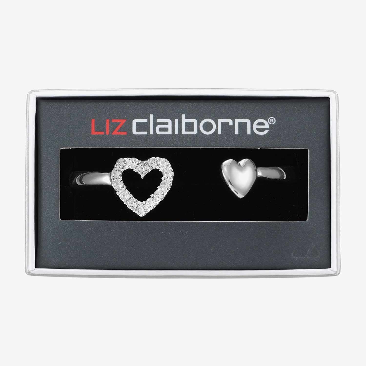 Liz Claiborne Womens Glass Heart Bangle Bracelet