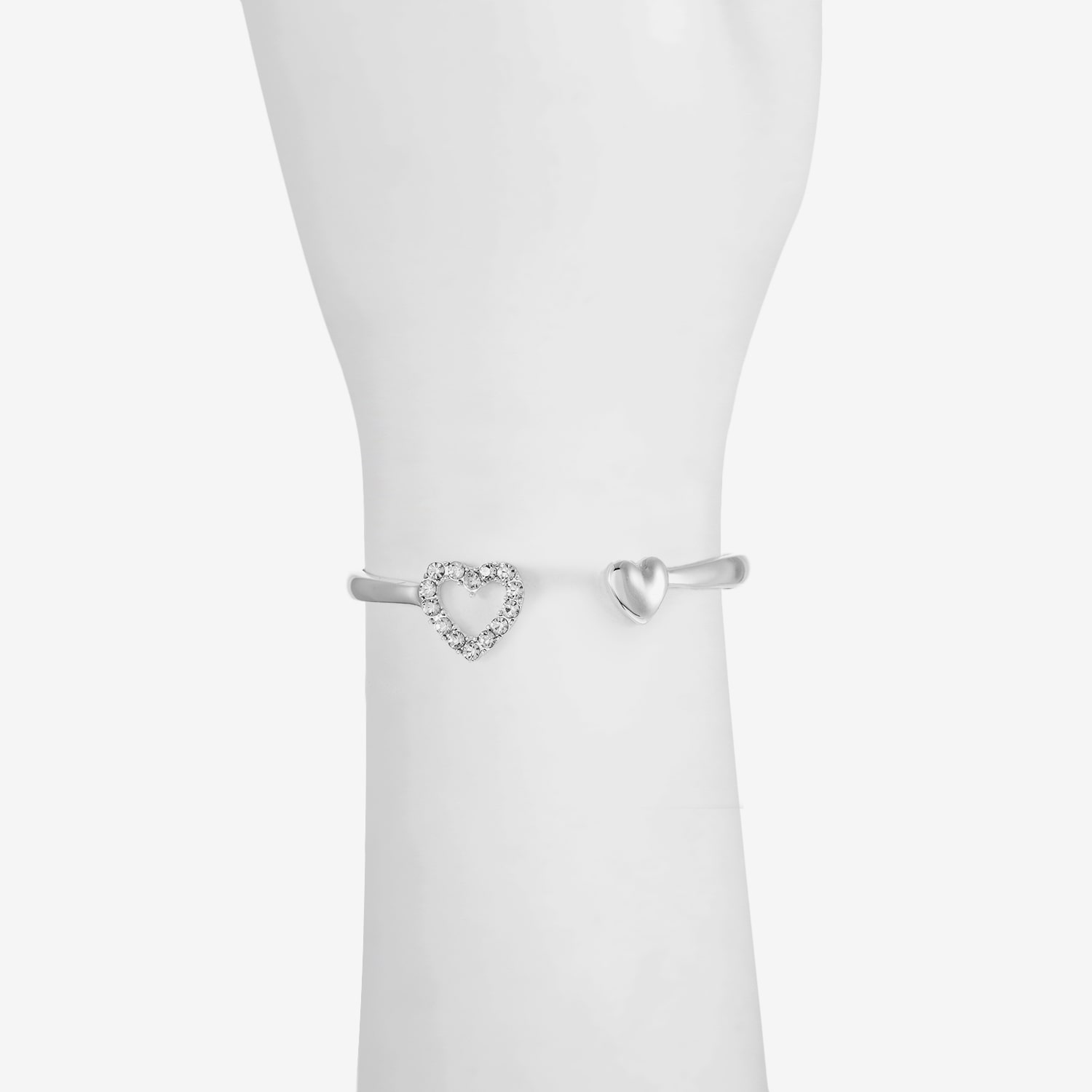 Liz Claiborne Womens Glass Heart Bangle Bracelet