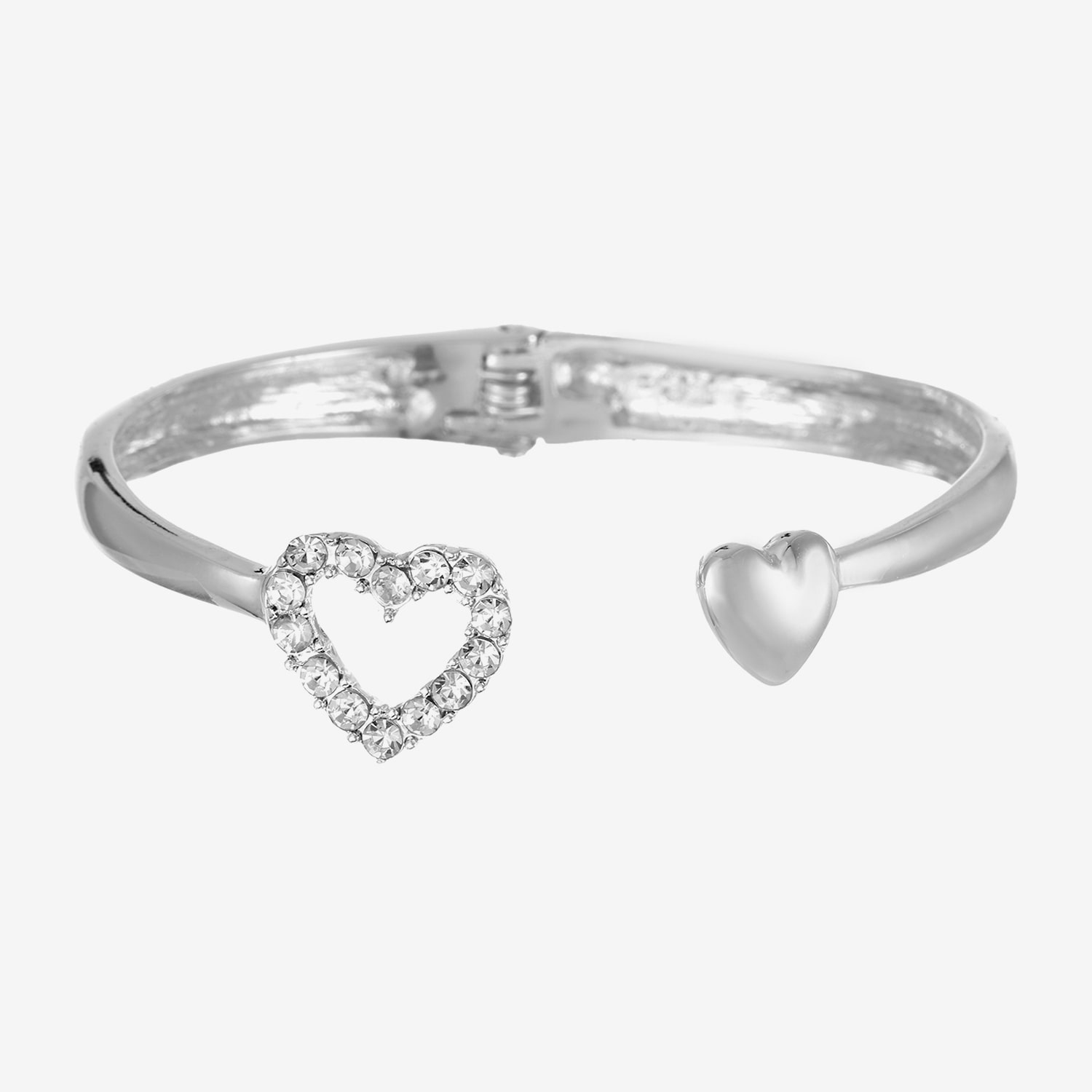 Liz Claiborne Womens Glass Heart Bangle Bracelet