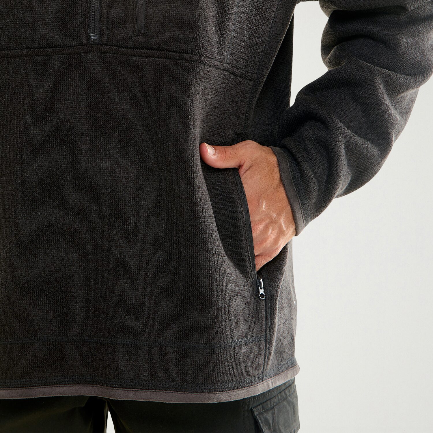 Hallstatt Workwear Mens Mock Neck Long Sleeve Fleece Quarter-Zip Pullover Sweater