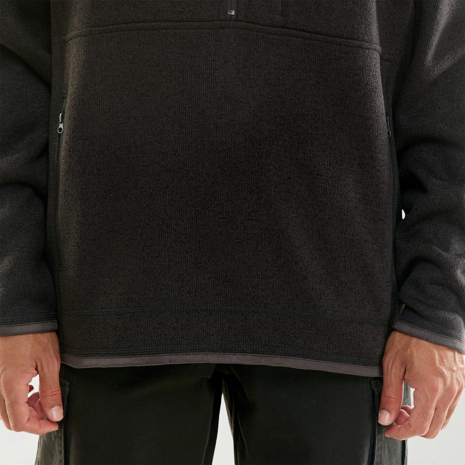 Hallstatt Workwear Mens Mock Neck Long Sleeve Fleece Quarter-Zip Pullover Sweater