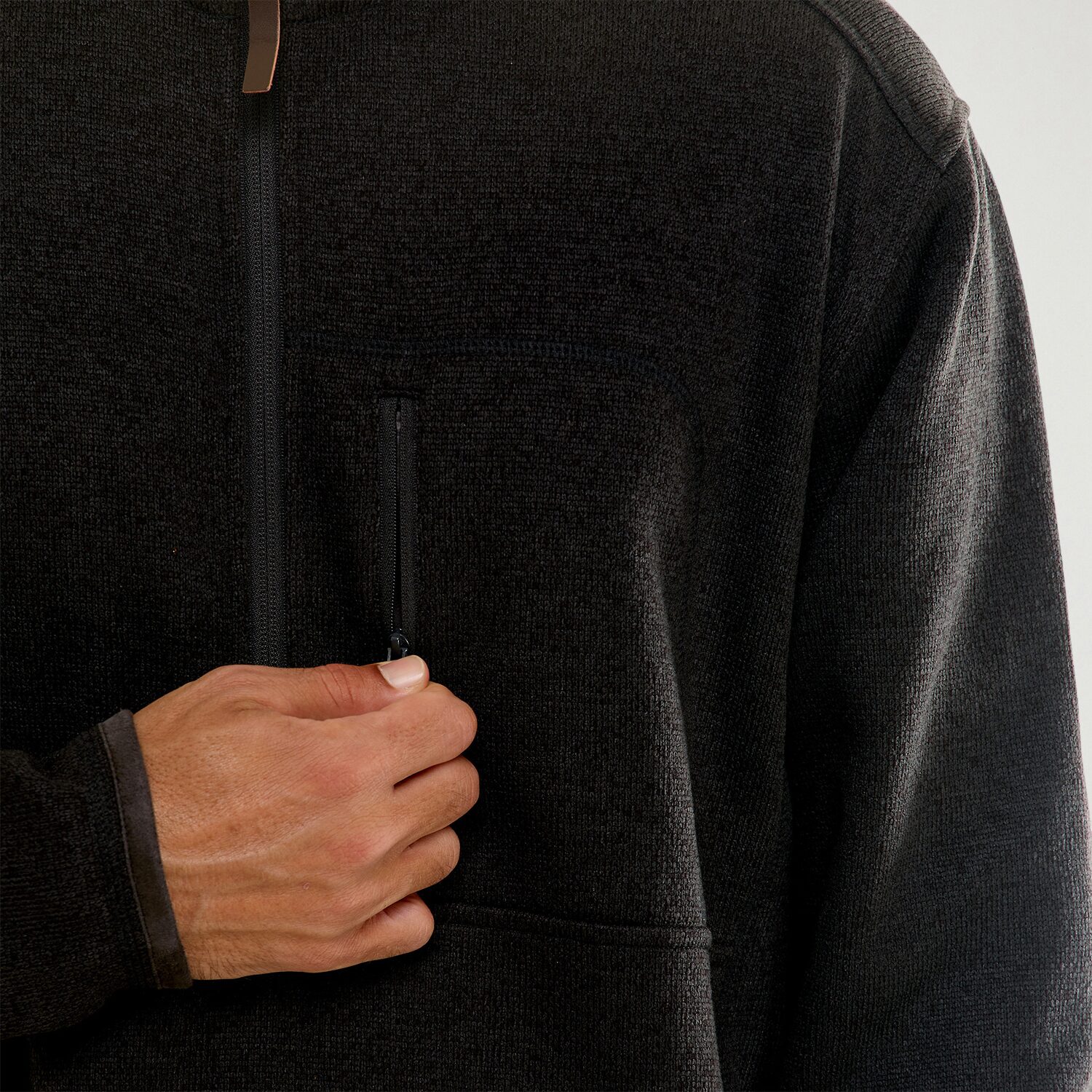 Hallstatt Workwear Mens Mock Neck Long Sleeve Fleece Quarter-Zip Pullover Sweater