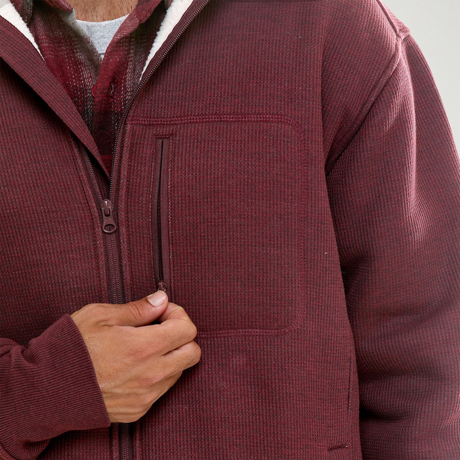 Hallstatt Workwear Mens Hooded Sherpa Lined Midweight Shirt Jacket