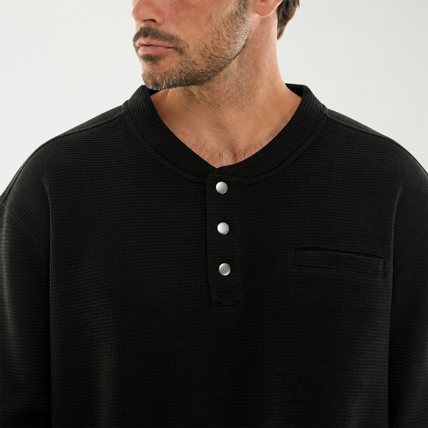 Hallstatt Workwear Mens Henley Neck Long Sleeve Regular Fit Thermal Top