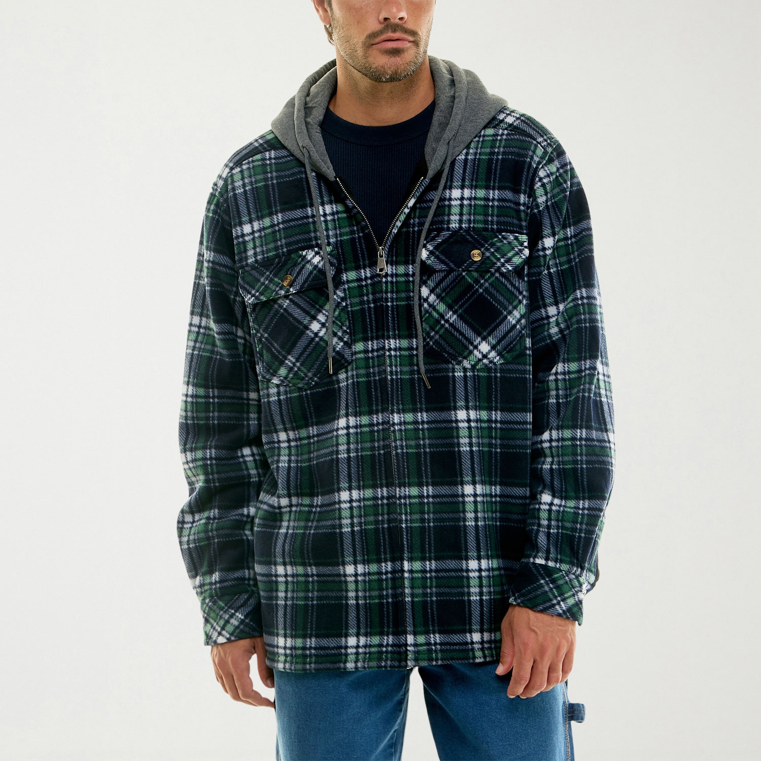 Hallstatt Workwear Mens Hooded Sherpa Lined Midweight Work Jacket