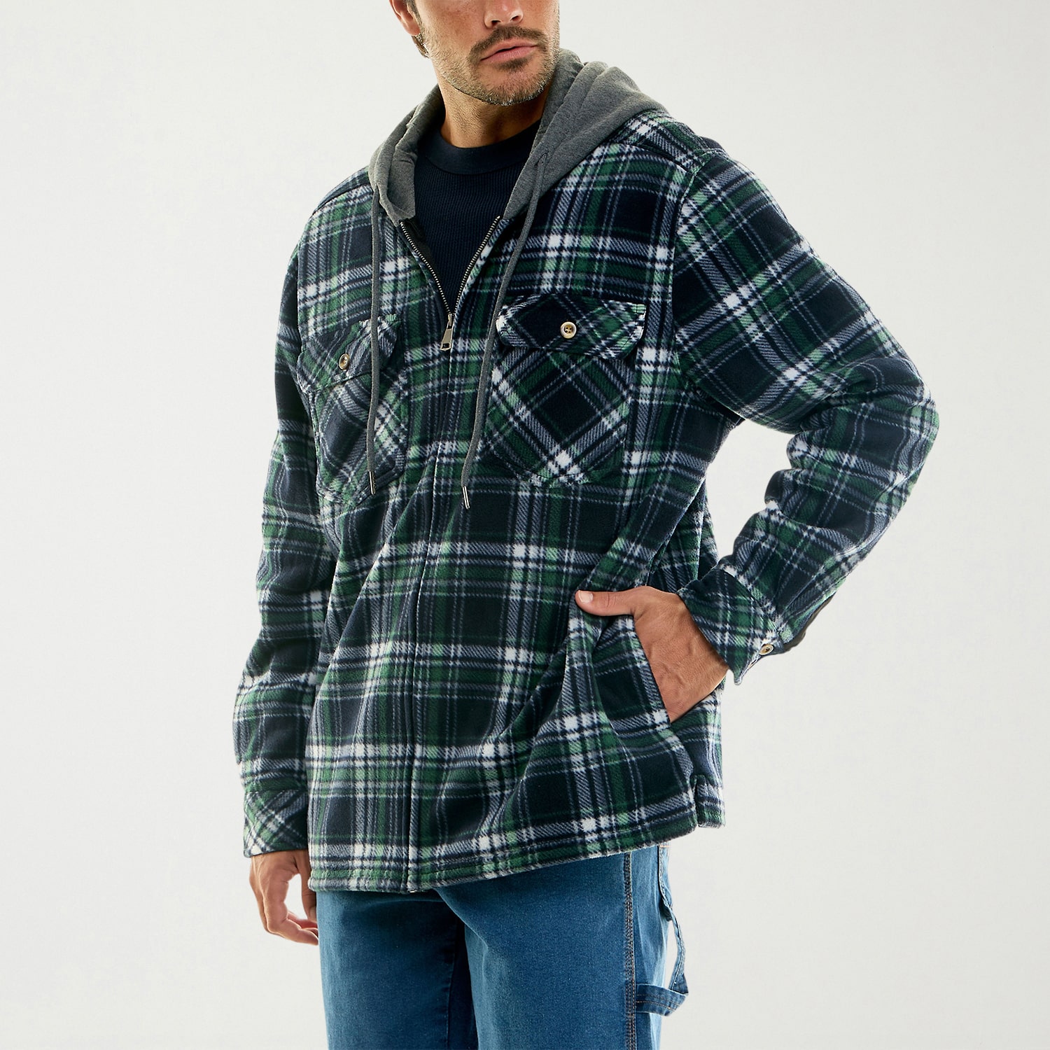 Hallstatt Workwear Mens Hooded Sherpa Lined Midweight Work Jacket
