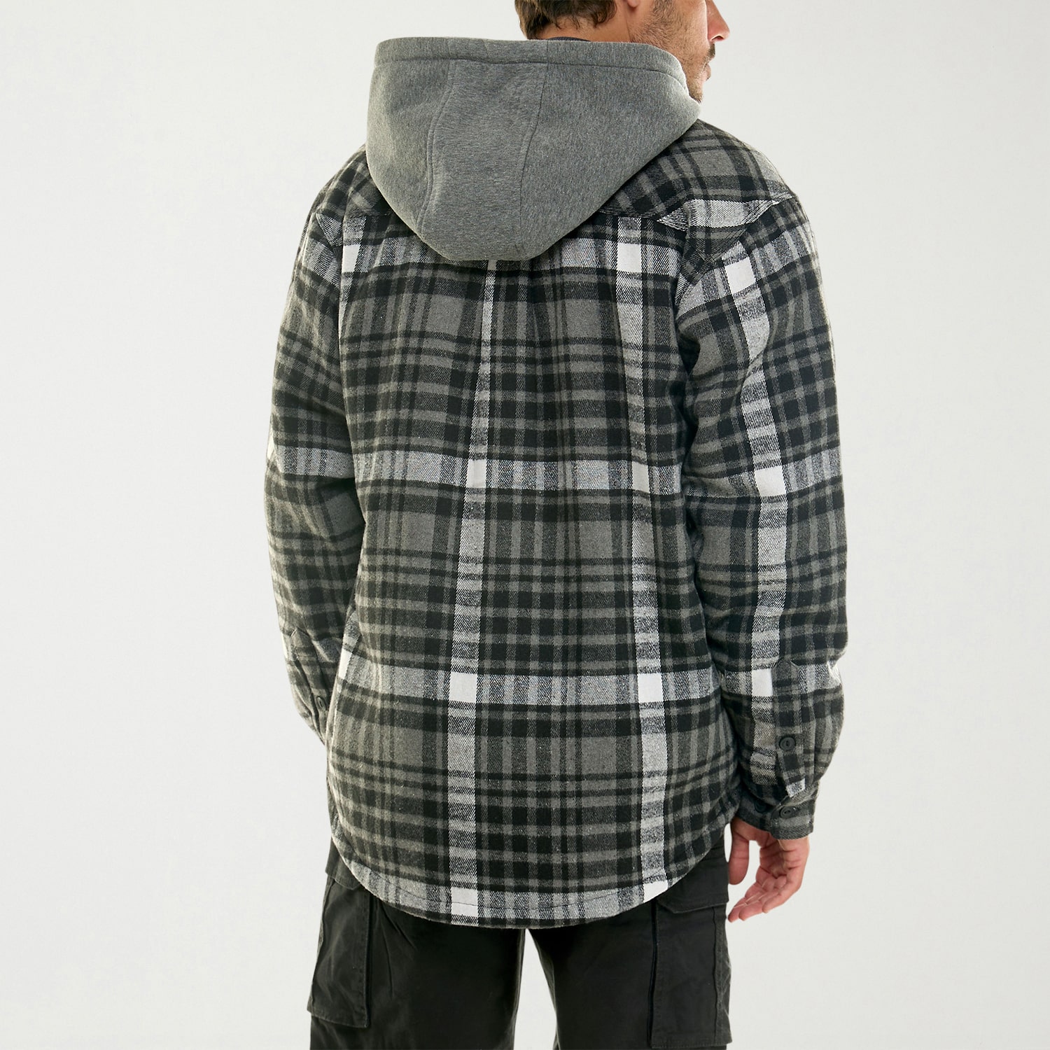 Hallstatt Workwear Mens Hooded Sherpa Lined Midweight Shirt Jacket