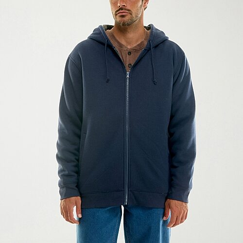 Hallstatt Workwear Mens Hooded Sherpa Lined Midweight Work Jacket In Blue