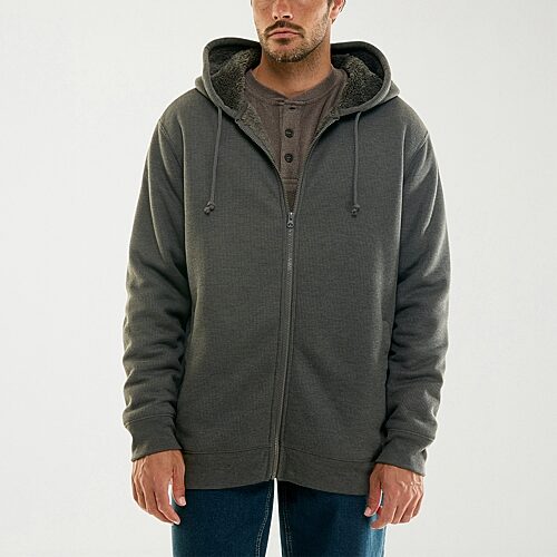 Hallstatt Workwear Mens Hooded Sherpa Lined Midweight Work Jacket In Black