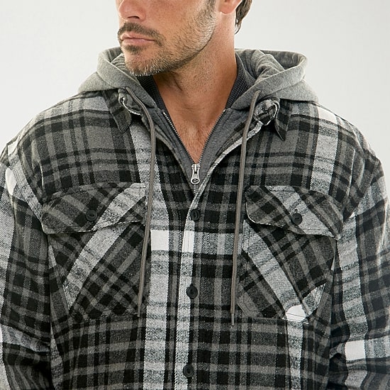 Hallstatt Workwear Mens Hooded Midweight Shirt Jacket