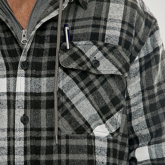 Hallstatt Workwear Mens Hooded Midweight Shirt Jacket