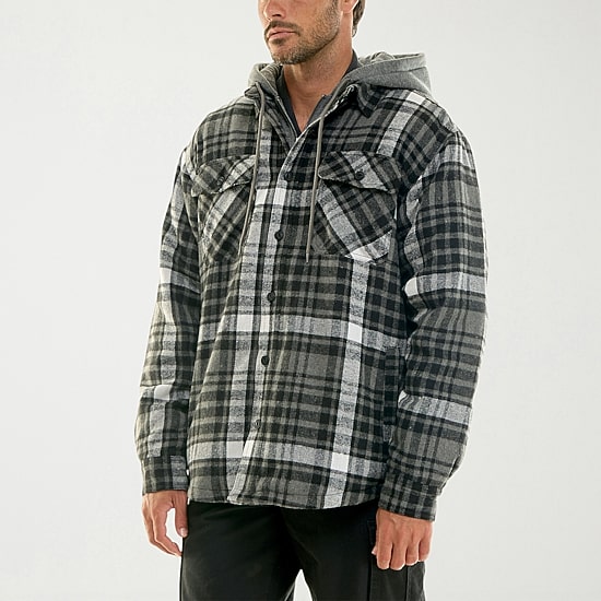 Hallstatt Workwear Mens Hooded Midweight Shirt Jacket