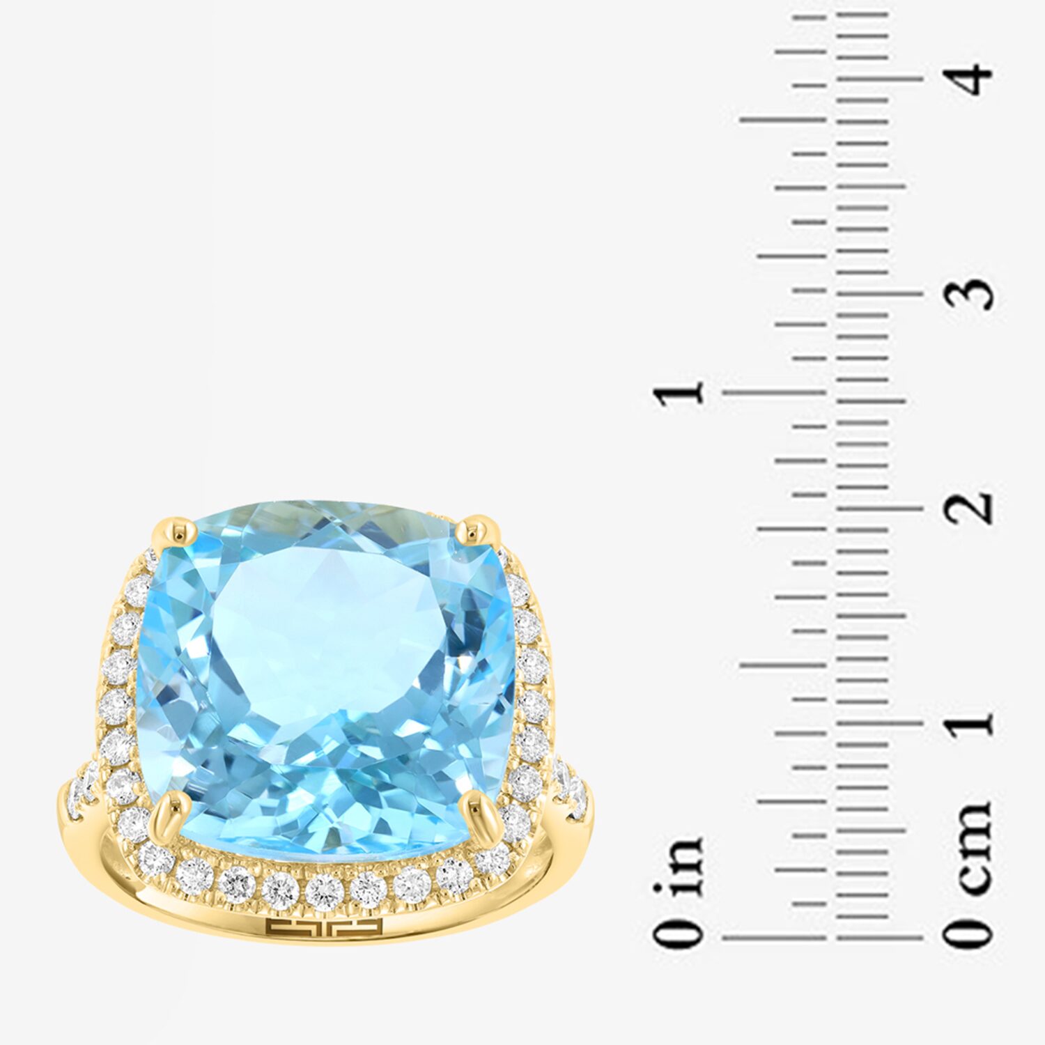 Effy Final Call Limited Quantities! Womens 1/2 CT. T.W. Genuine Blue Topaz 14K Gold Cushion Cocktail Ring